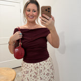 Holiday Bling Off the Shoulder Top