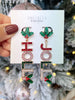 Holly Jolly Earrings in Red and Greens