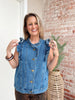 Denim Ruffled Vest