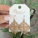 Filigree Cross Floral Point Earrings
