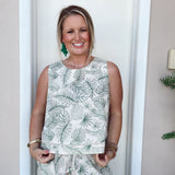 Palm Leaf Linen Set- Top