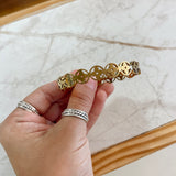 Linked Clover Bangle Bracelet
