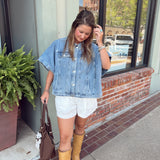 Denim Cape Jacket