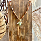 Marble Stone Multi Charm Necklace in Tortoise