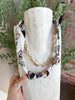 Oval Chain & Scarf Multi-Layer Necklace Set in Cream