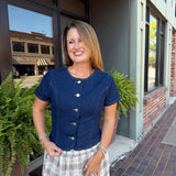 Sutton Denim Button Top