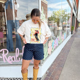 Mom Vibes Shorts in Dark Polka Dot