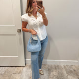 Mid Rise Straight Leg Jeans
