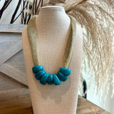 Trapezoid Bead Mesh Fabric Necklace