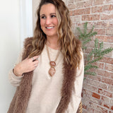2 Pendant Necklace in Brown