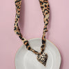 Scarf Necklace in Leopard & Heart