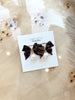 Leather & Bow Pearl Earrings