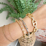 Water Resistant Horse Bit Bangle- Gold Statement