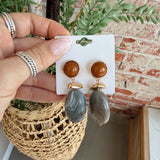 Mable Stone Oval Drop Earrings