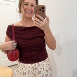 Holiday Bling Off the Shoulder Top