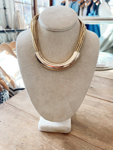 Blue and White Chunky Charm Necklace