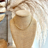 Gold Herringbone Chain Necklace