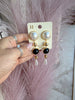 Linear Pearl & Ball Earrings