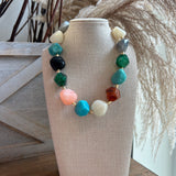 Multi Colored Large Beaded- Necklace