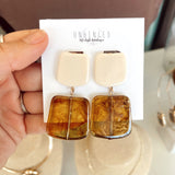 Color Block Two-tone Square Earrings