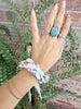 Geometric Oval Chain Scarf Bracelet in White