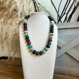 Rondelle Bead & CCB Ball Necklace- Green