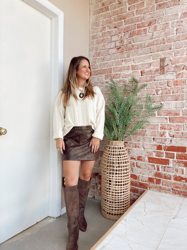 On Edge Leather Mini Skirt