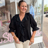 Flutter Top in Black