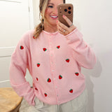 Spring Breeze Cardigan in Strawberry
