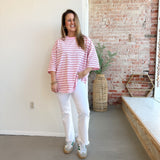Mid Rise Flare Fringe White Denim