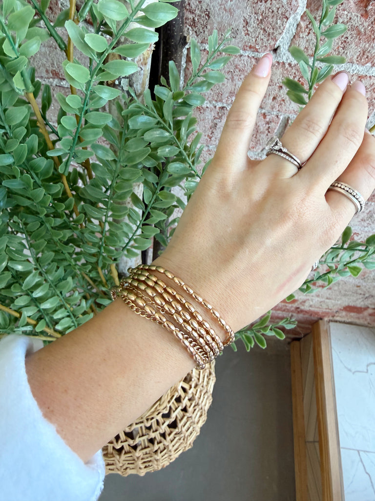 Stack 'Em Bracelets in Oval Gold- Set of 5