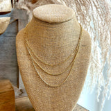 Gold Dipped 3 Row Chain Necklae