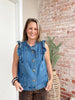 Denim Ruffled Vest