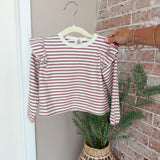 Quincy Mae Ruffle Cozy Set Mulberry Stripe