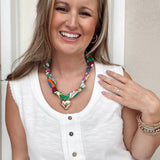 Scarf Necklace in Greens