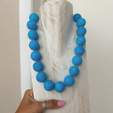 Marble Ball Necklace in Blue