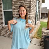 Stripe and Shine Set in Blue - Top