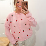 Spring Breeze Cardigan in Strawberry