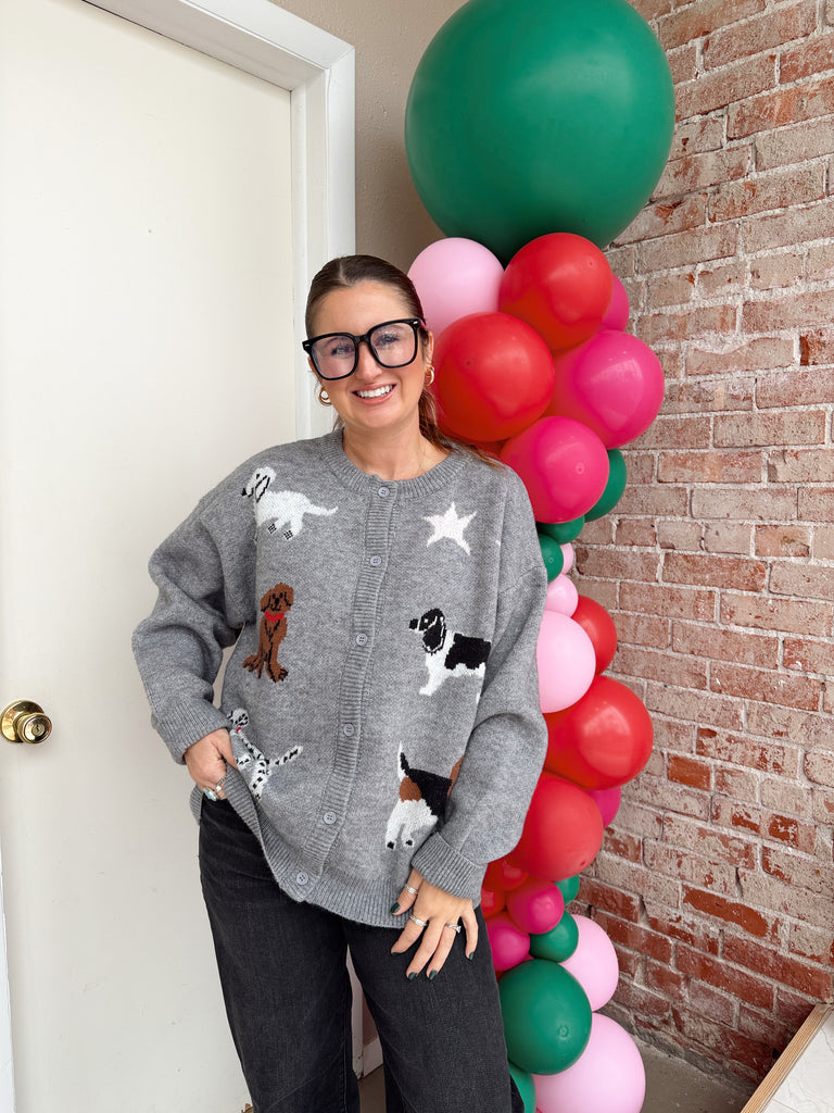 Dog Knit Sweater Cardigan