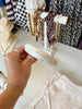 Organic Square Bangle Bracelet in Cream