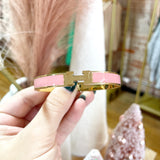 Thin Pink H Bracelet