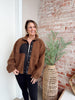 Colorblock Fleece Jacket in Brown