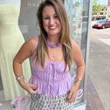 Chunk Beaded Necklace- Purple