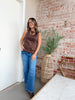 High Rise Raw Hem Ankle Wide Leg Jeans