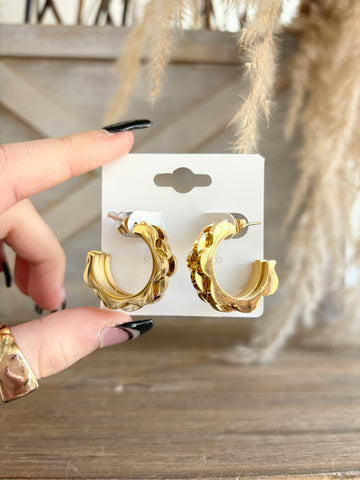 Gold Tangled Tiny Hoops