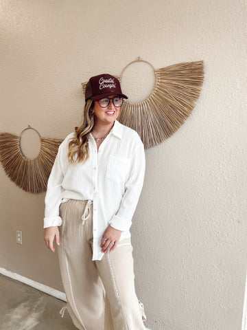 Wide Leg Pants in Mauve