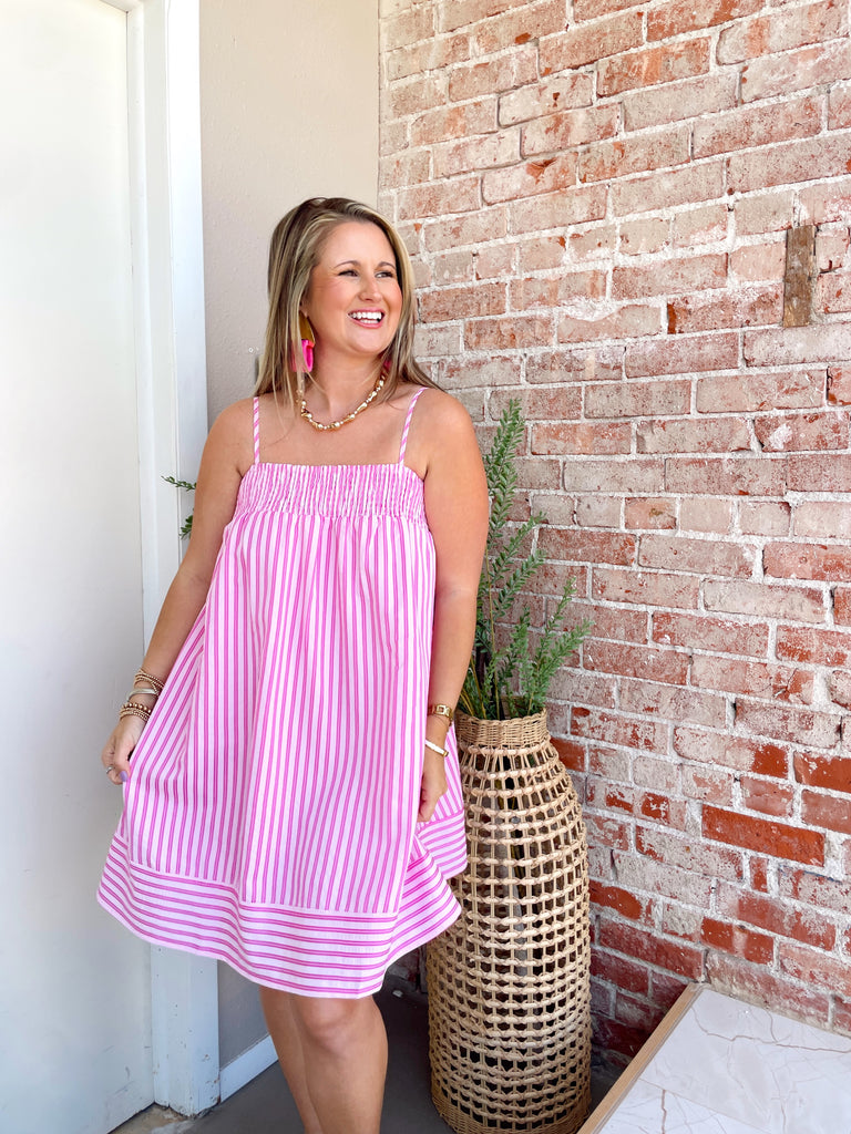 Italian Summer Dress in Pinks