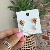 Knot and Pearl Earrings