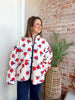 Red Floral Fleece Jacket