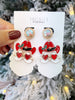 Western Santa Earrings in Red